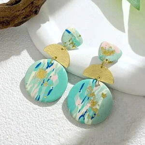 Marble Light Blue Earrings